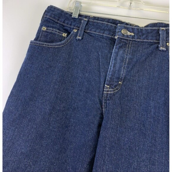 Dickies Flannel Lined Jeans Dark Denim Cotton Straight Leg Womens 14 - Picture 3 of 12